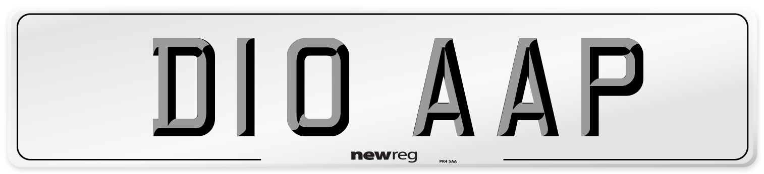 D10 AAP Number Plate from New Reg